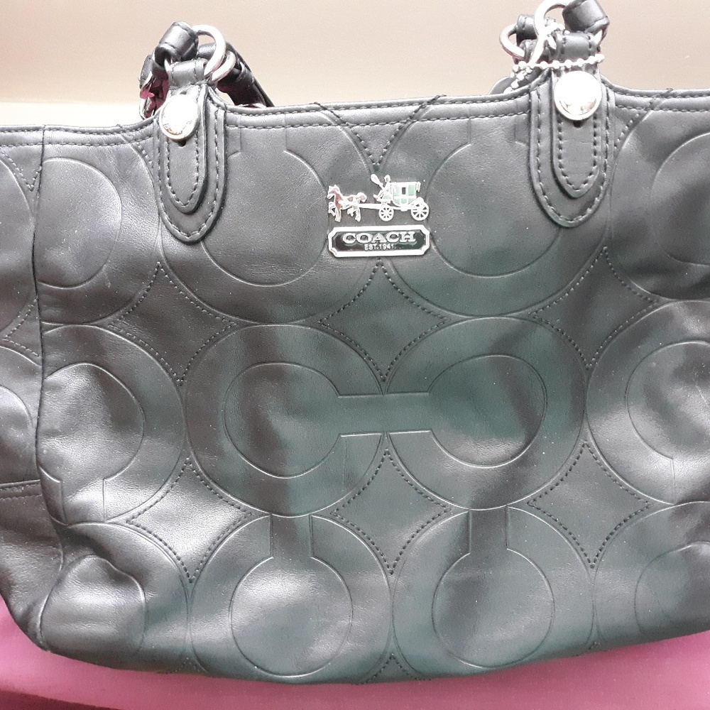 Black Coach Leather Bag